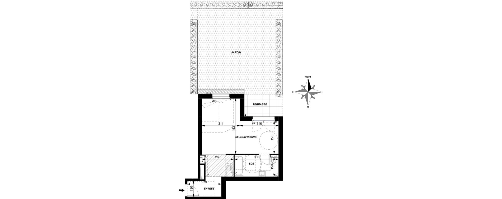 Appartement T1 de 37,30 m2 &agrave; Saint-Cyr-Sur-Loire Centre