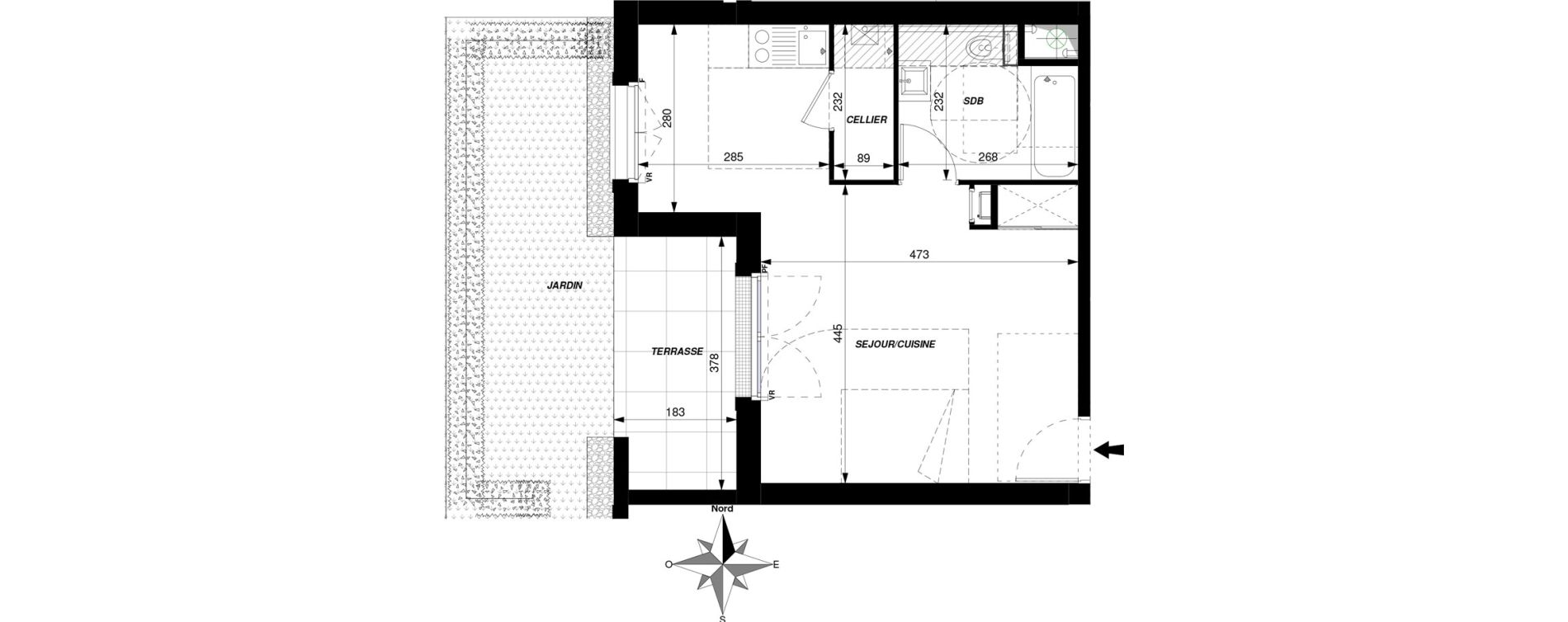 Appartement T1 de 36,30 m2 &agrave; Saint-Cyr-Sur-Loire Centre