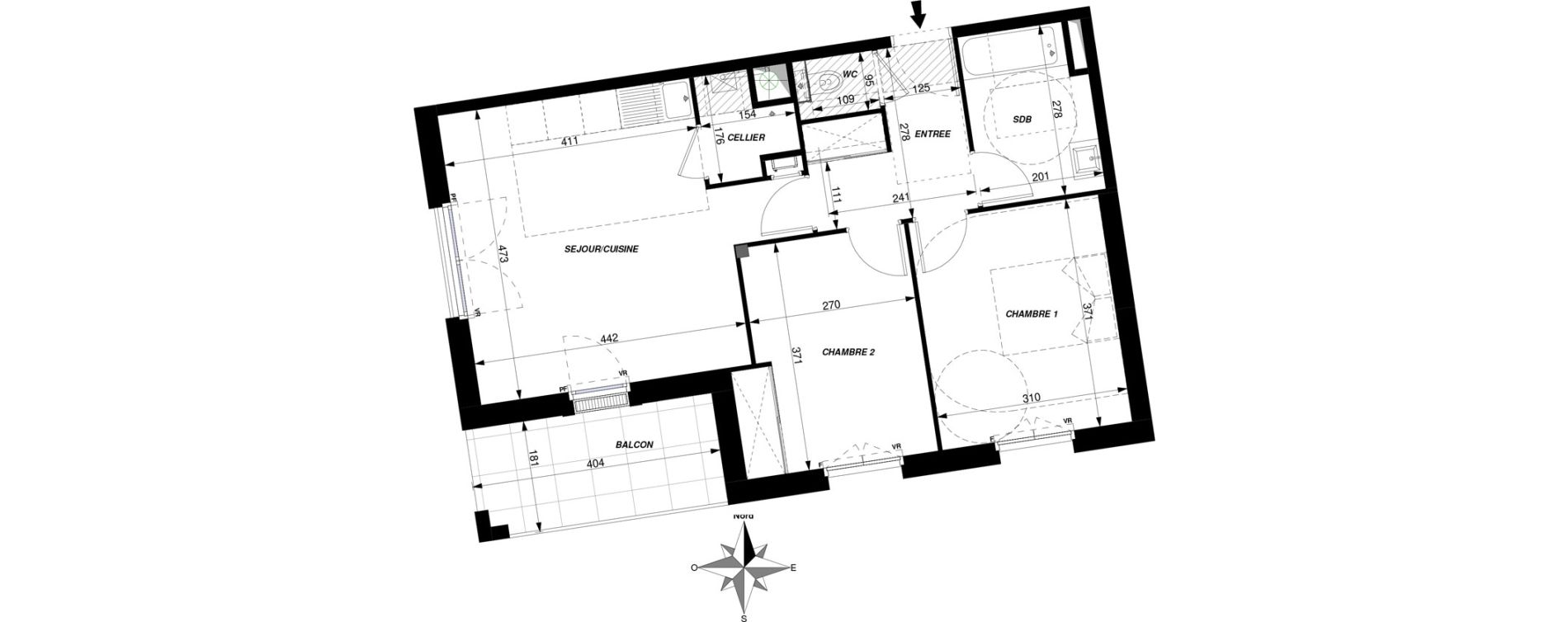 Appartement T3 de 58,10 m2 &agrave; Saint-Cyr-Sur-Loire Centre