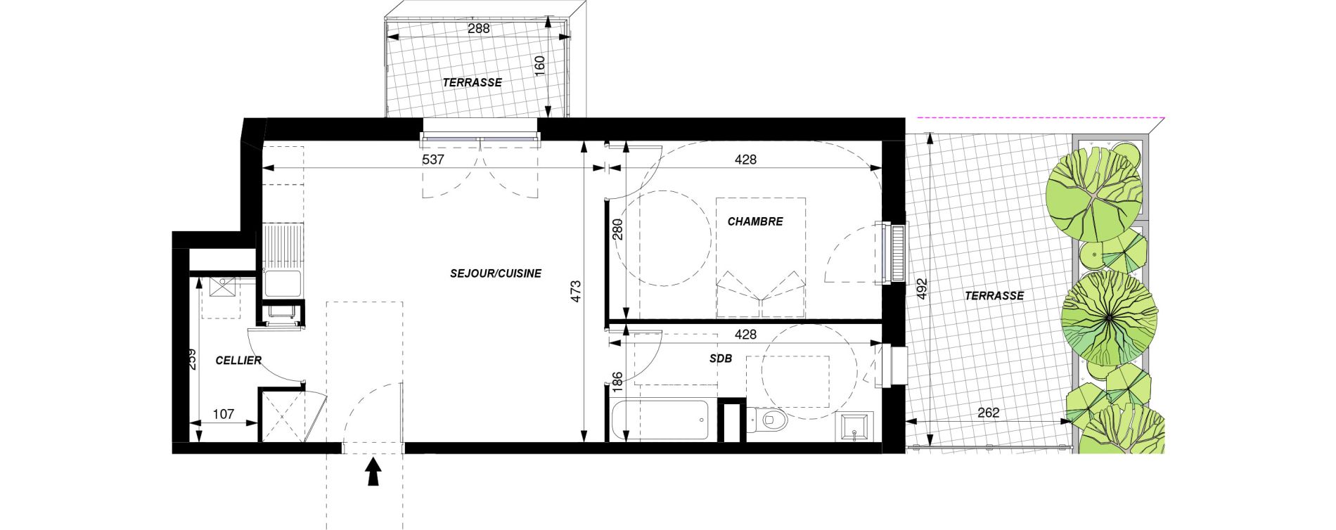 Appartement T2 de 47,50 m2 &agrave; Saint-Cyr-Sur-Loire Centre