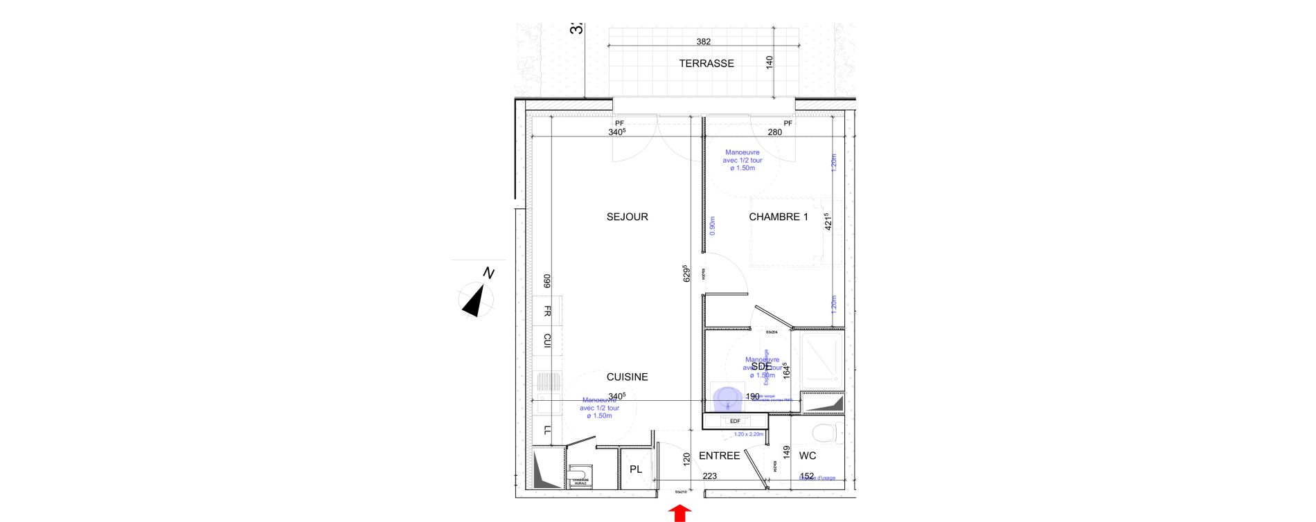 Appartement T2 de 44,62 m2 &agrave; Saint-Cyr-Sur-Loire Pot de fer