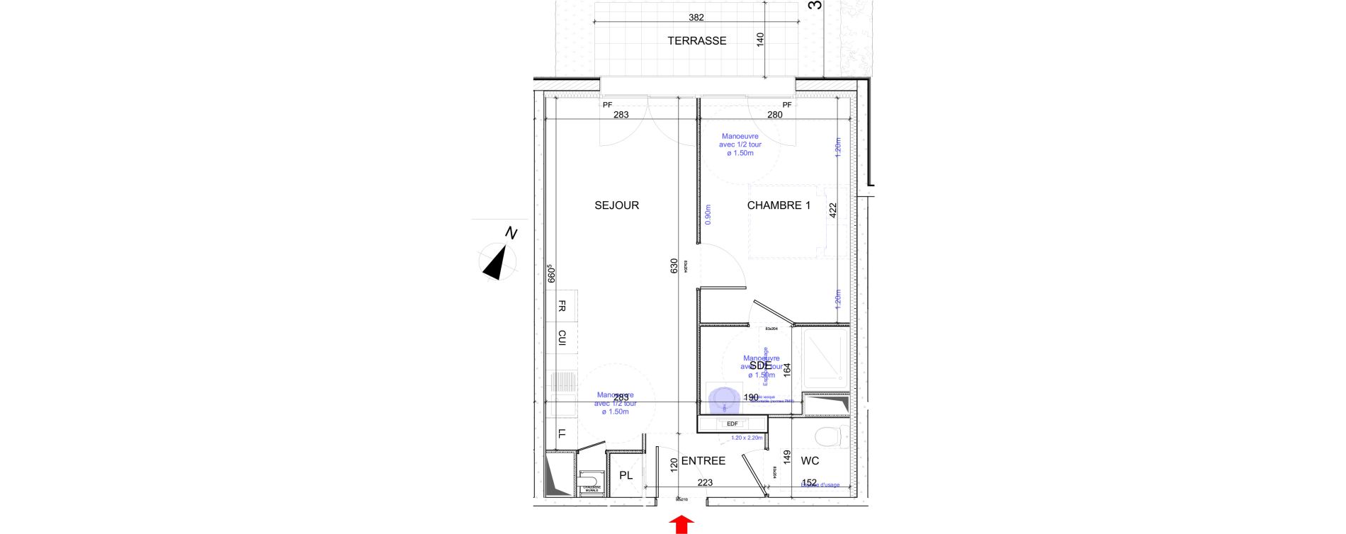 Appartement T2 de 40,40 m2 &agrave; Saint-Cyr-Sur-Loire Pot de fer