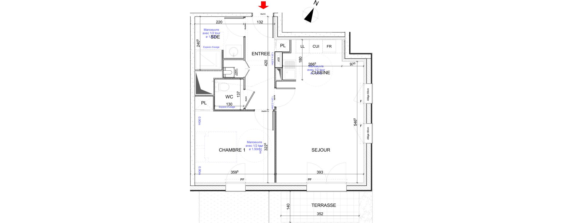 Appartement T2 de 48,94 m2 &agrave; Saint-Cyr-Sur-Loire Pot de fer