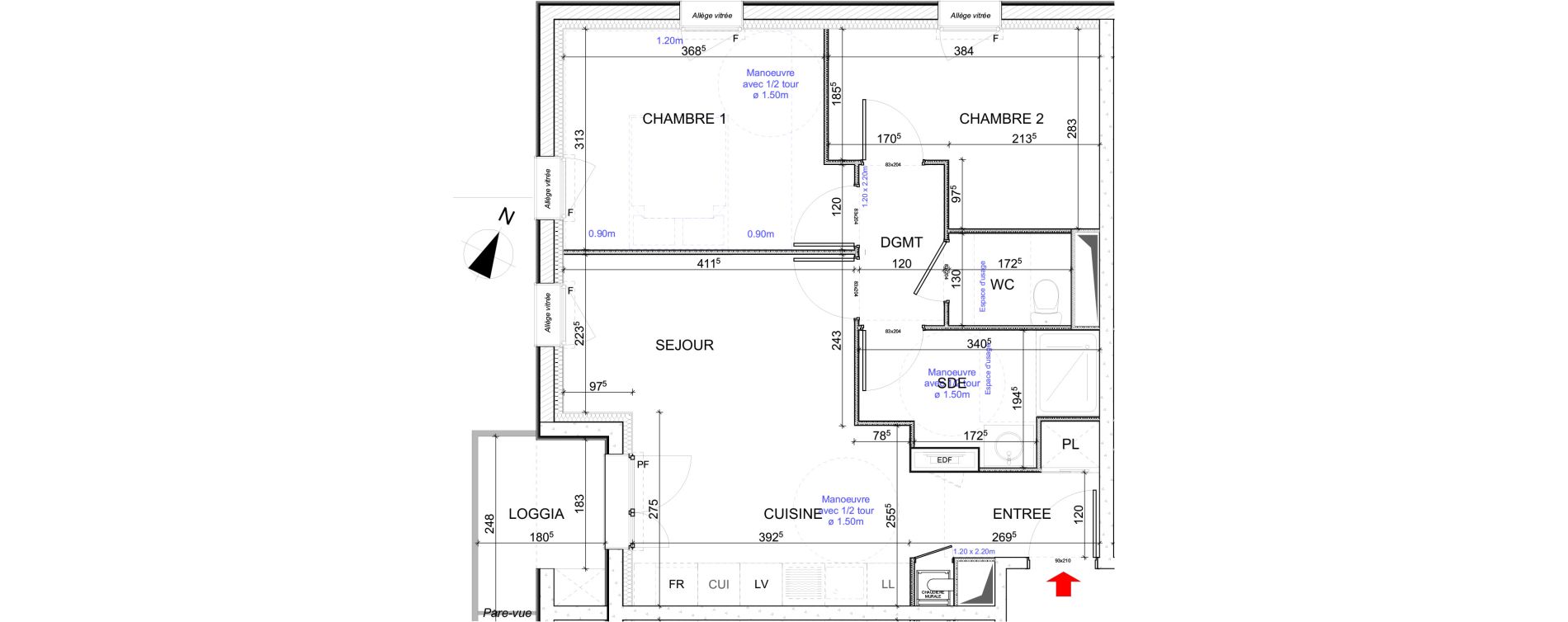 Appartement T3 de 55,50 m2 &agrave; Saint-Cyr-Sur-Loire Pot de fer