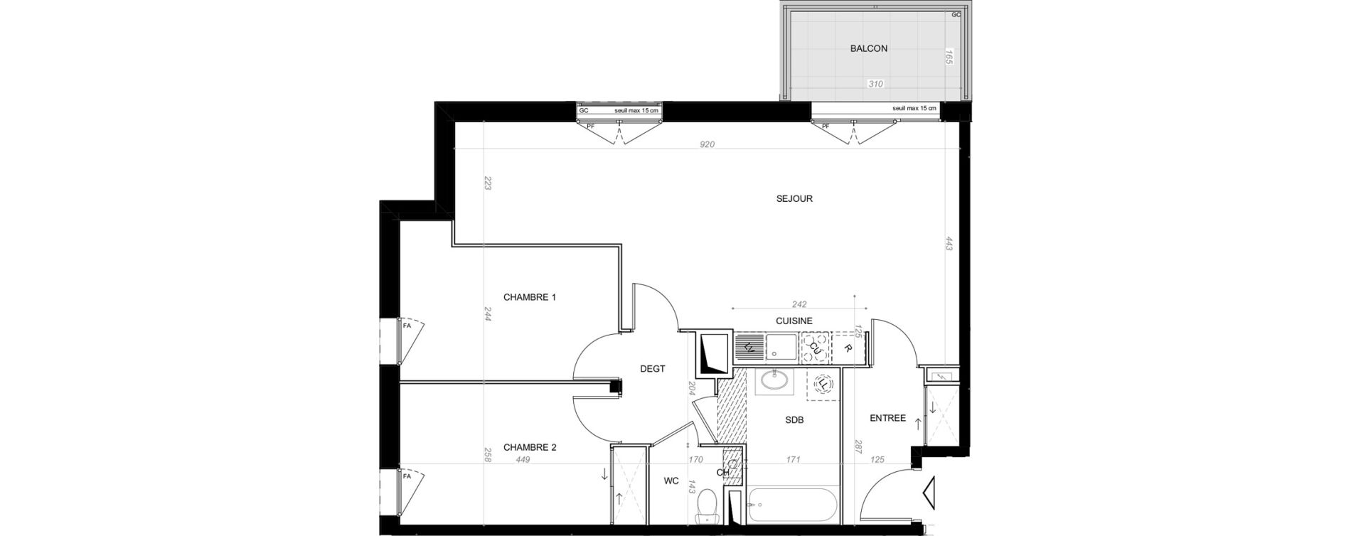 Appartement T3 de 69,47 m2 &agrave; Saint-Cyr-Sur-Loire De gaulle - m&eacute;nardi&egrave;re