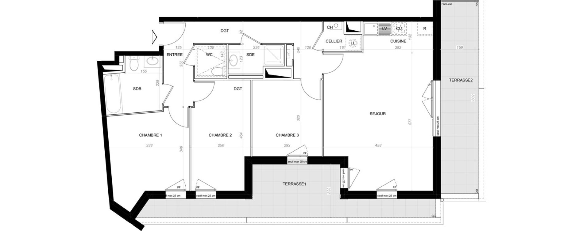Appartement T4 de 83,51 m2 &agrave; Saint-Cyr-Sur-Loire De gaulle - m&eacute;nardi&egrave;re