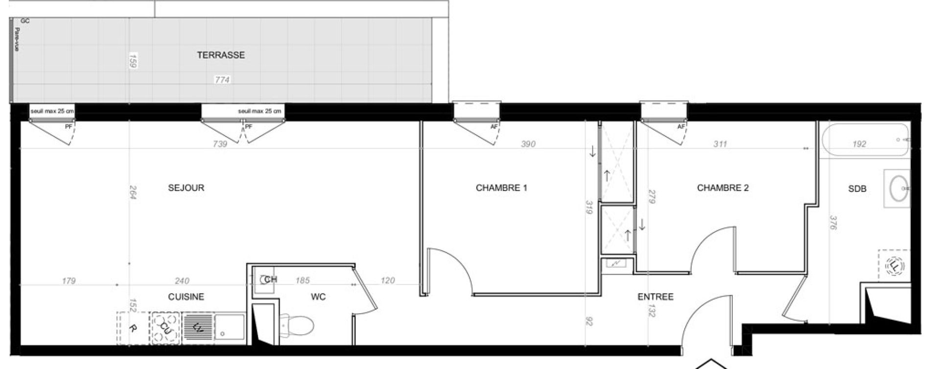 Appartement T3 de 64,61 m2 &agrave; Saint-Cyr-Sur-Loire De gaulle - m&eacute;nardi&egrave;re