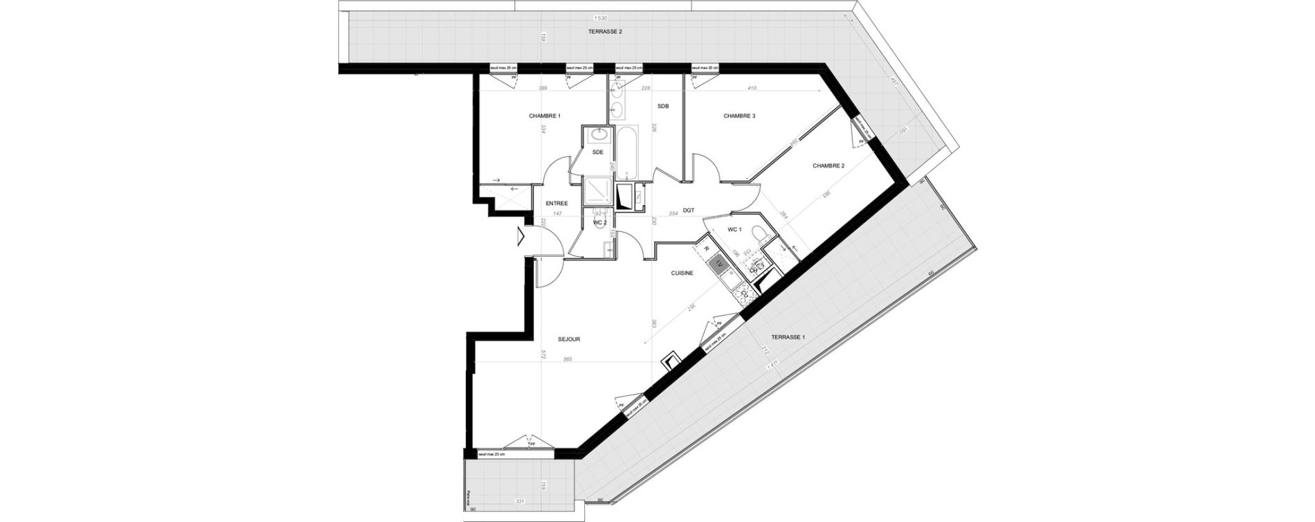 Appartement T4 de 91,77 m2 &agrave; Saint-Cyr-Sur-Loire De gaulle - m&eacute;nardi&egrave;re