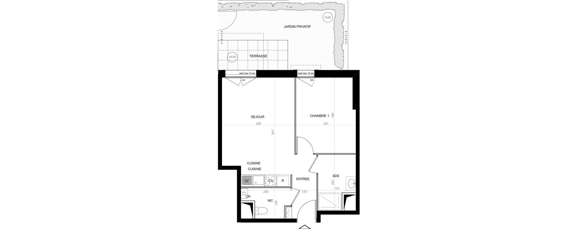 Appartement T2 de 41,64 m2 &agrave; Saint-Cyr-Sur-Loire De gaulle - m&eacute;nardi&egrave;re