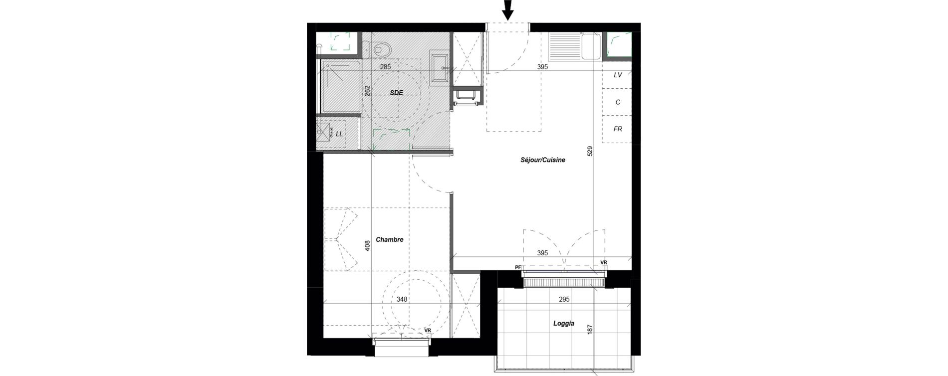 Appartement T2 de 39,44 m2 &agrave; Saint-Cyr-Sur-Loire De gaulle - m&eacute;nardi&egrave;re