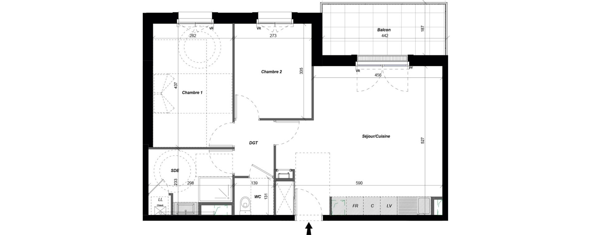 Appartement T3 de 60,31 m2 &agrave; Saint-Cyr-Sur-Loire De gaulle - m&eacute;nardi&egrave;re