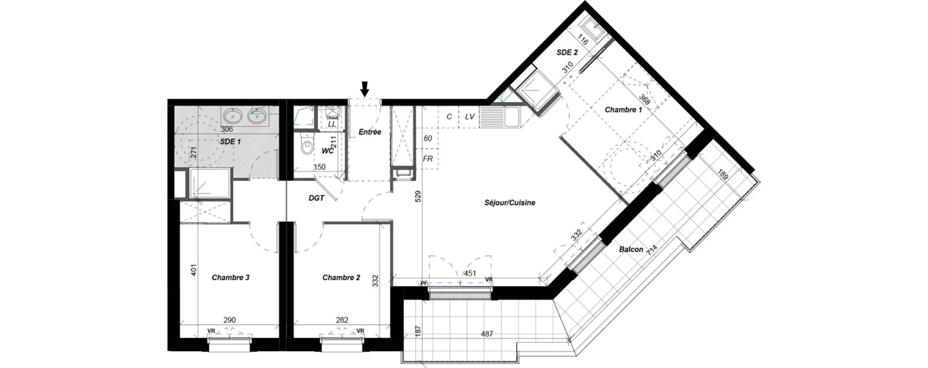 Appartement T4 de 81,37 m2 &agrave; Saint-Cyr-Sur-Loire De gaulle - m&eacute;nardi&egrave;re