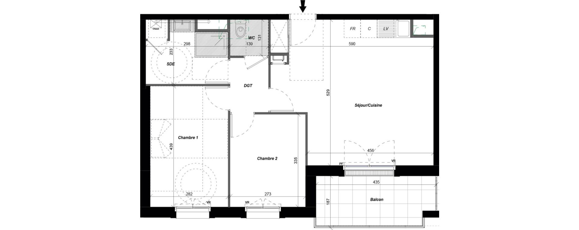 Appartement T3 de 60,07 m2 &agrave; Saint-Cyr-Sur-Loire De gaulle - m&eacute;nardi&egrave;re