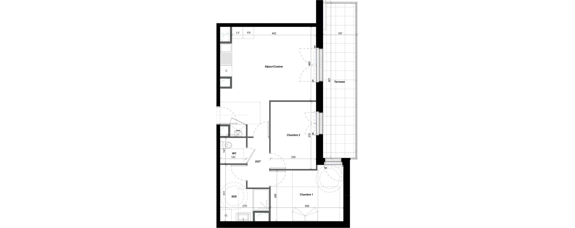 Appartement T3 de 57,64 m2 &agrave; Saint-Cyr-Sur-Loire De gaulle - m&eacute;nardi&egrave;re