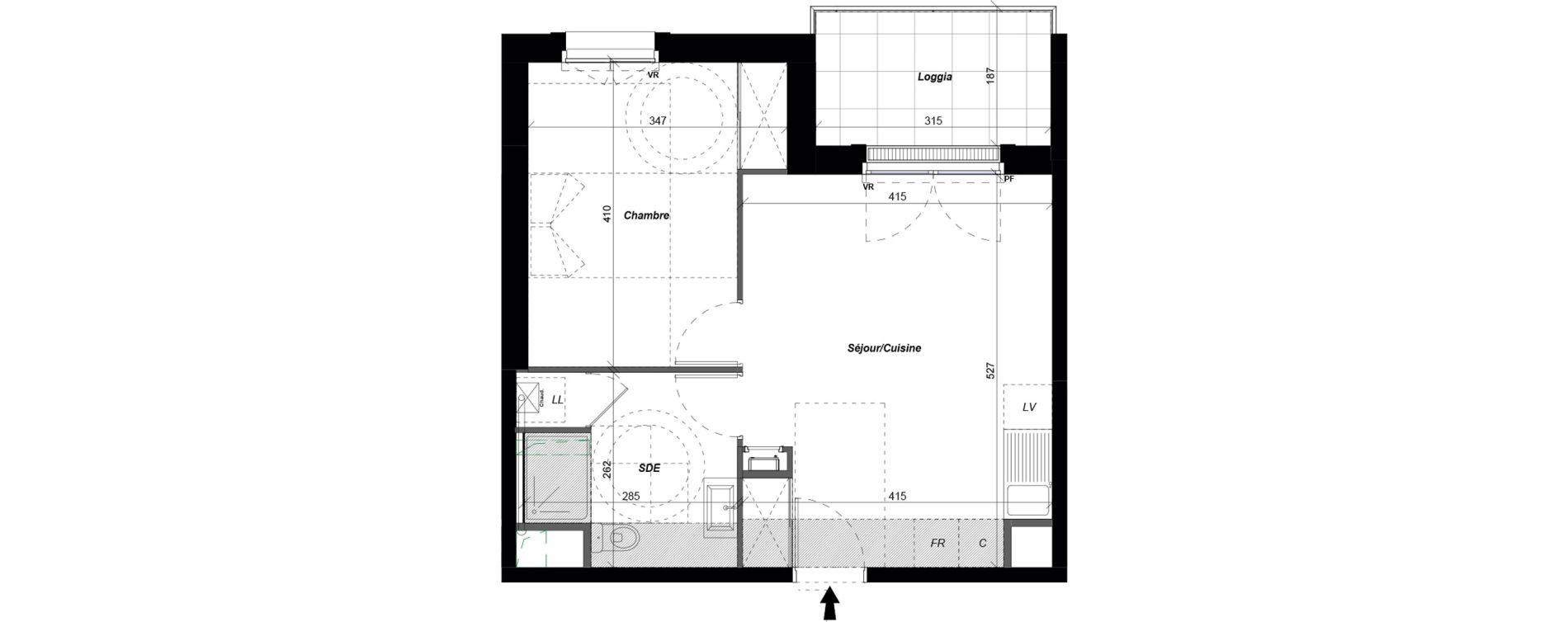 Appartement T2 de 40,51 m2 &agrave; Saint-Cyr-Sur-Loire De gaulle - m&eacute;nardi&egrave;re