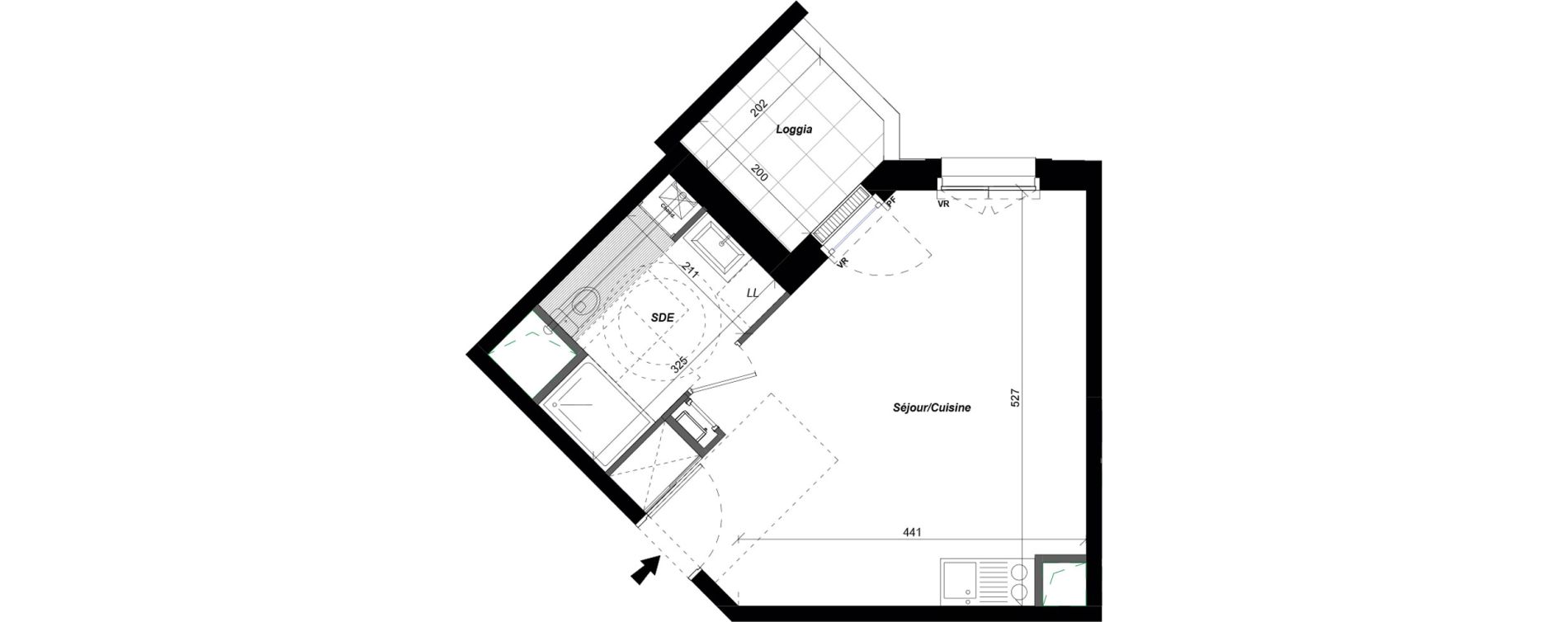 Appartement T1 de 29,25 m2 &agrave; Saint-Cyr-Sur-Loire De gaulle - m&eacute;nardi&egrave;re