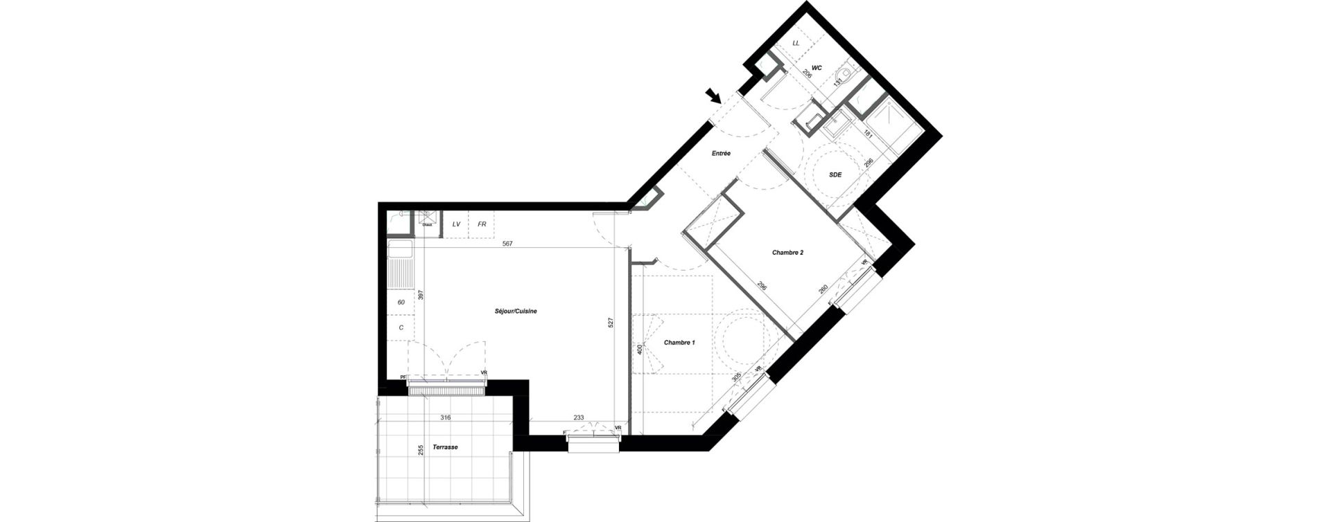 Appartement T3 de 61,09 m2 &agrave; Saint-Cyr-Sur-Loire De gaulle - m&eacute;nardi&egrave;re