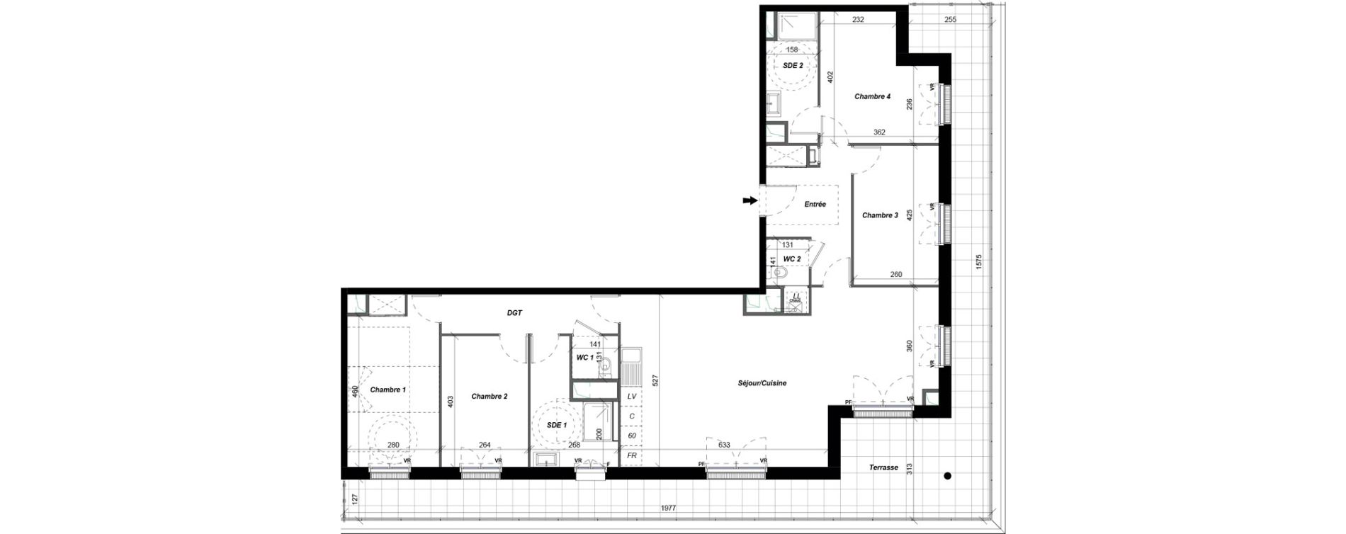 Appartement T5 de 125,05 m2 &agrave; Saint-Cyr-Sur-Loire De gaulle - m&eacute;nardi&egrave;re