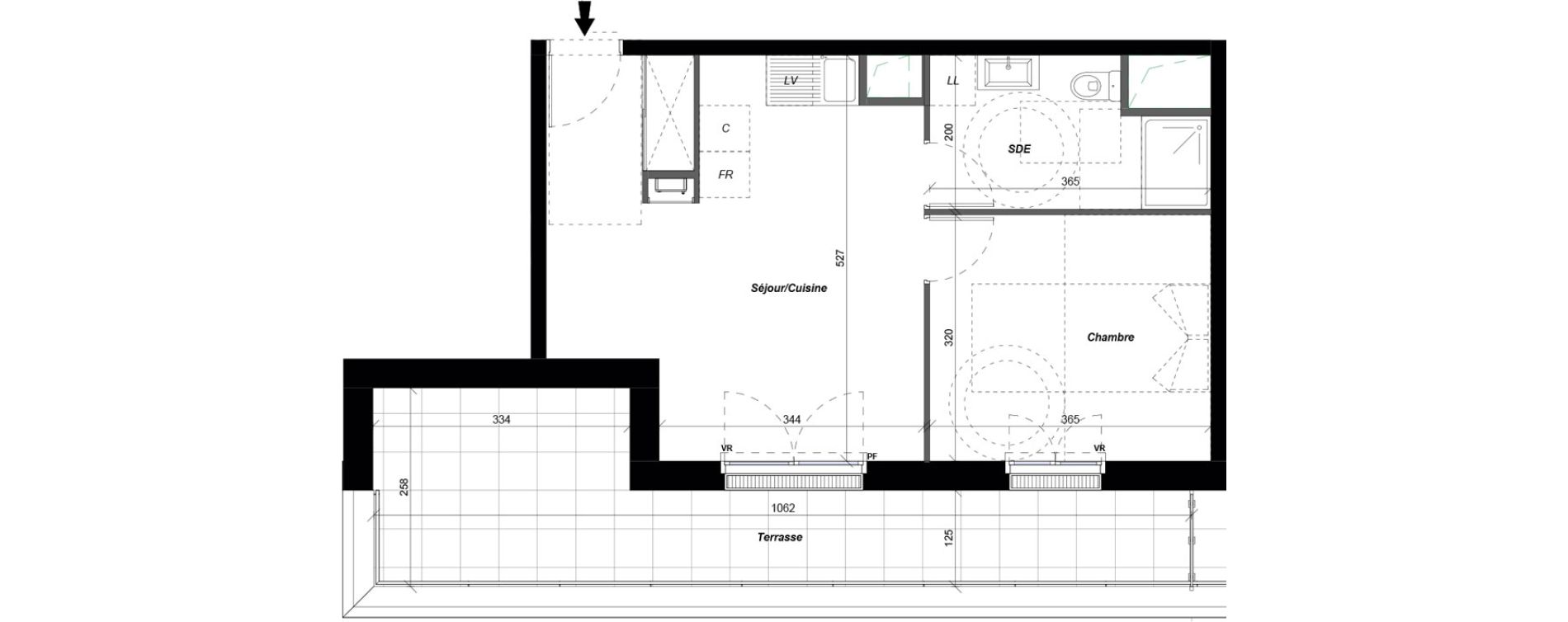 Appartement T2 de 41,01 m2 &agrave; Saint-Cyr-Sur-Loire De gaulle - m&eacute;nardi&egrave;re