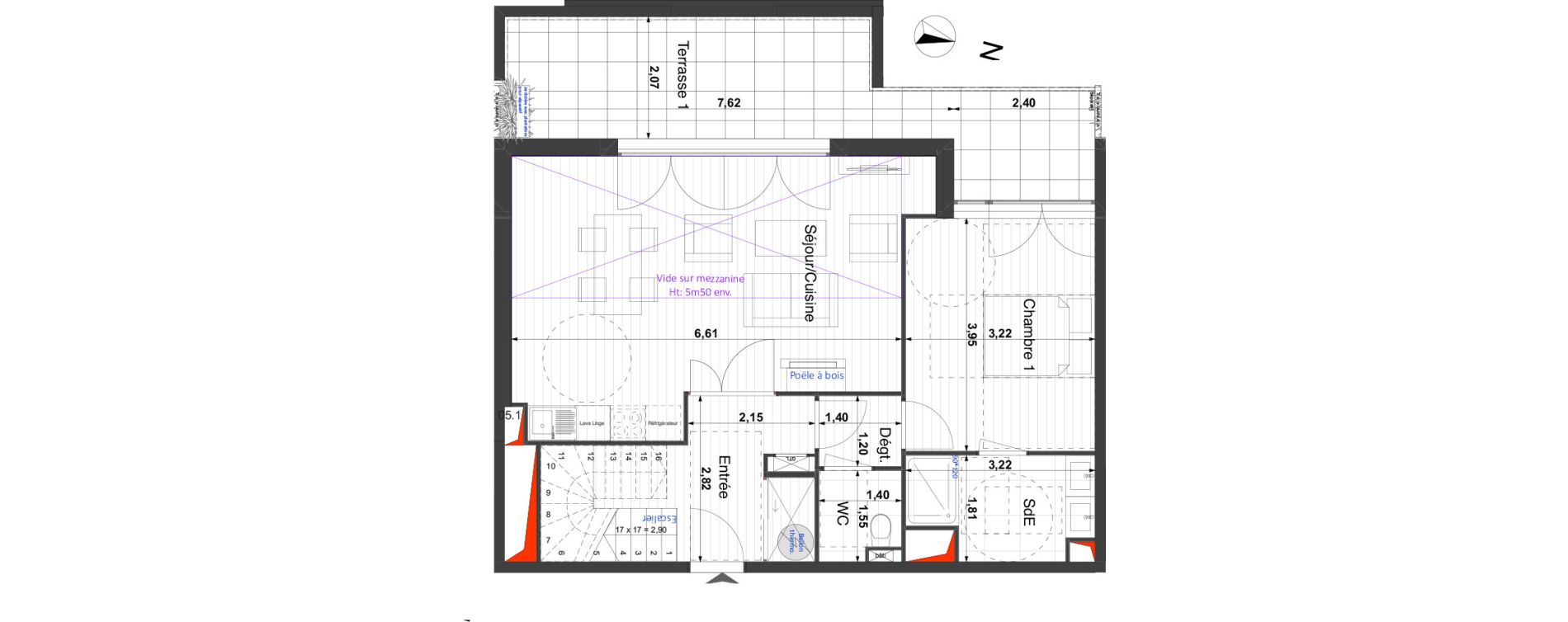 Duplex T4 de 111,04 m2 &agrave; Saint-Cyr-Sur-Loire Centre