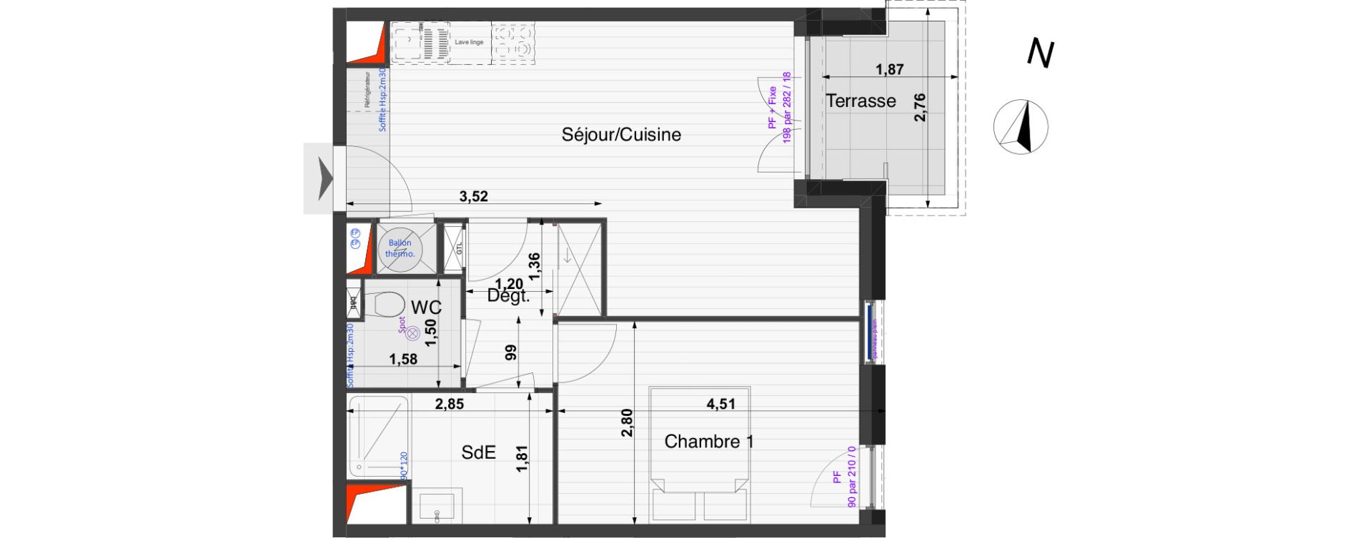Appartement T2 de 43,69 m2 &agrave; Saint-Cyr-Sur-Loire Centre
