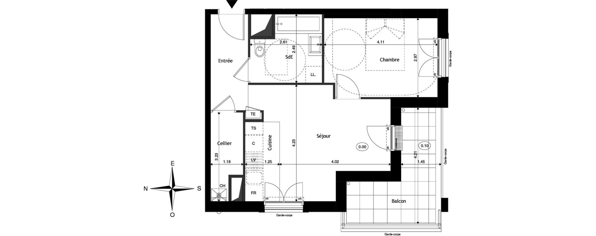 Appartement T2 de 43,98 m2 &agrave; Saint-Cyr-Sur-Loire Centre