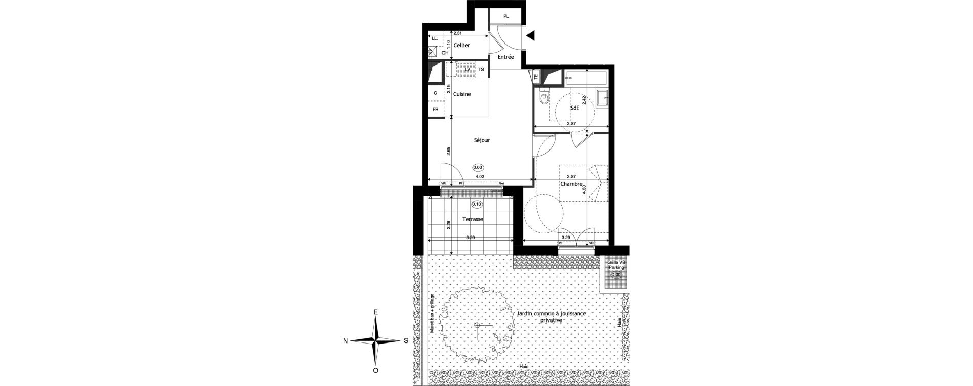 Appartement T2 de 43,35 m2 &agrave; Saint-Cyr-Sur-Loire Centre