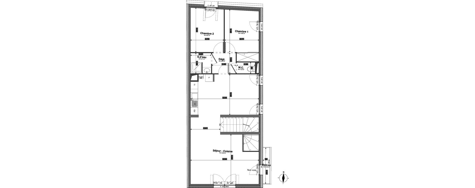 Appartement T3 de 72,76 m2 &agrave; Tours Giraudeau-tonnelle