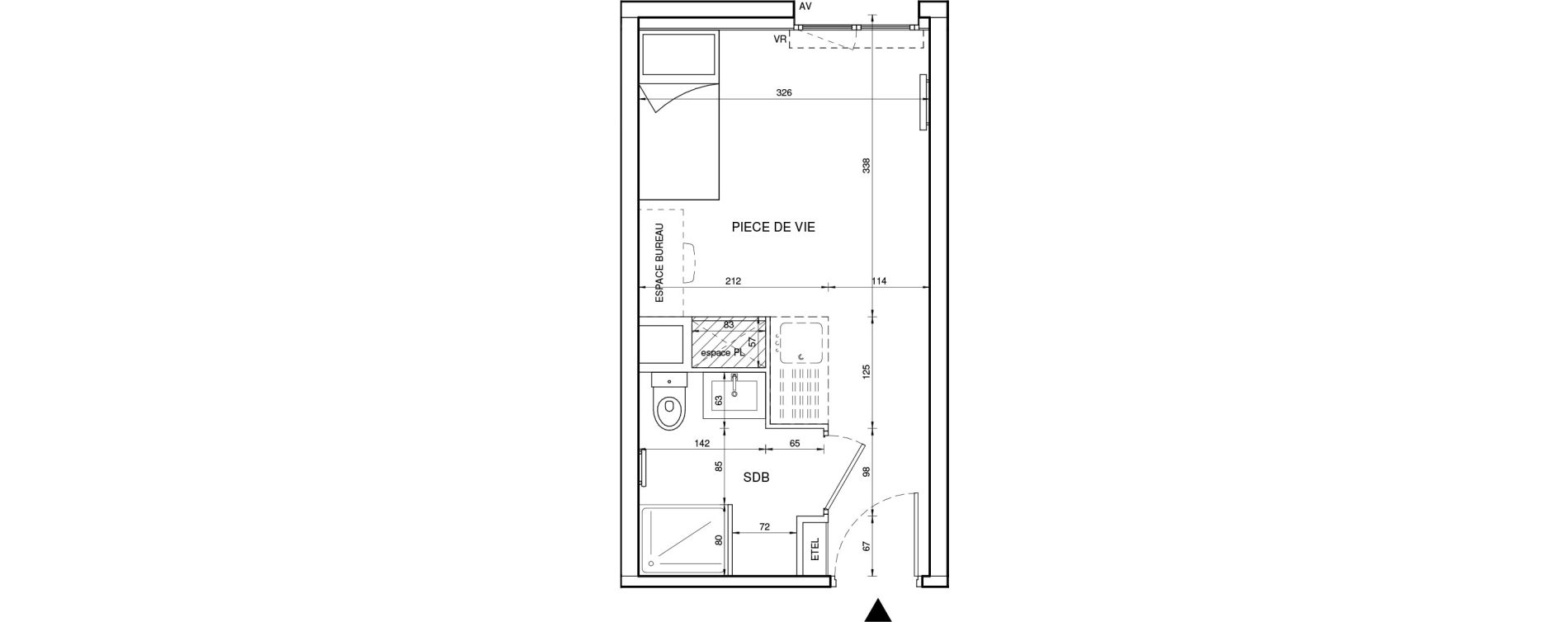 Appartement T1 de 19,24 m2 &agrave; Tours Giraudeau-tonnelle