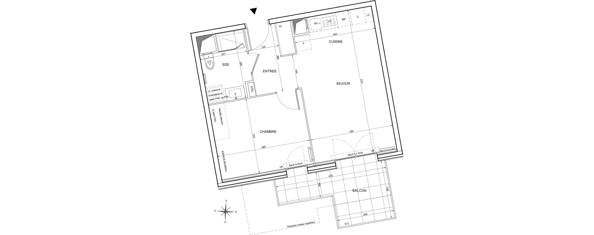 Appartement T2 de 44,04 m2 &agrave; Tours Giraudeau-tonnelle