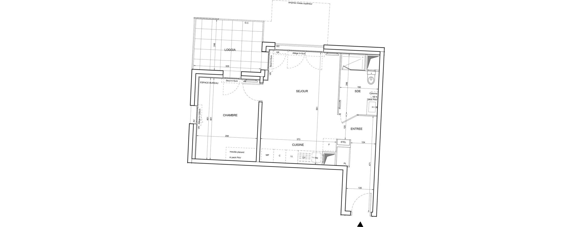 Appartement T2 de 44,31 m2 &agrave; Tours Giraudeau-tonnelle