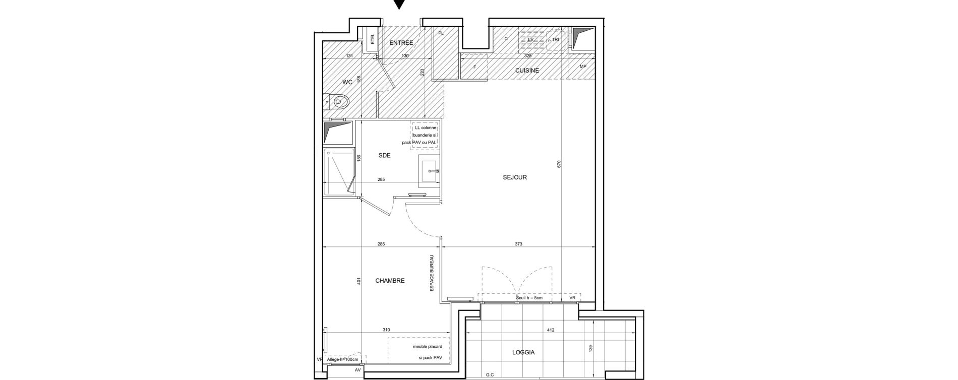Appartement T2 de 46,29 m2 &agrave; Tours Giraudeau-tonnelle