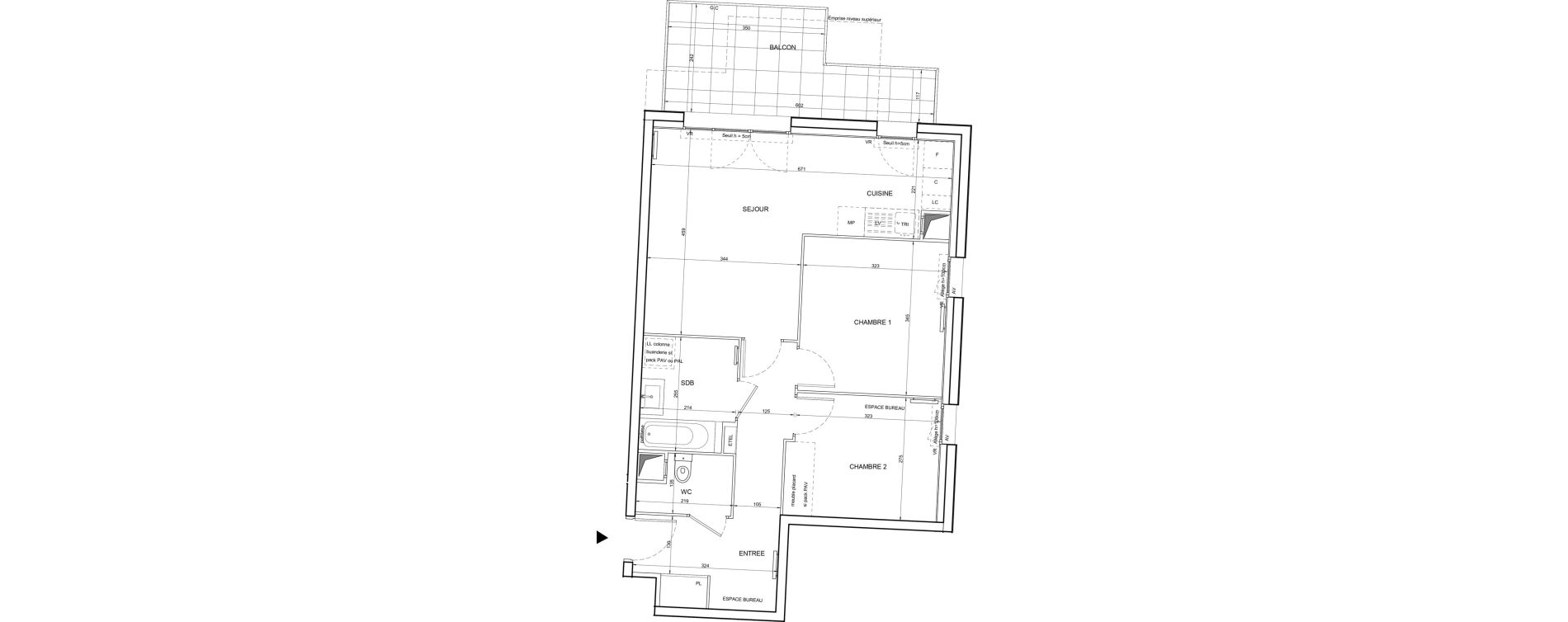Appartement T3 de 61,36 m2 &agrave; Tours Giraudeau-tonnelle