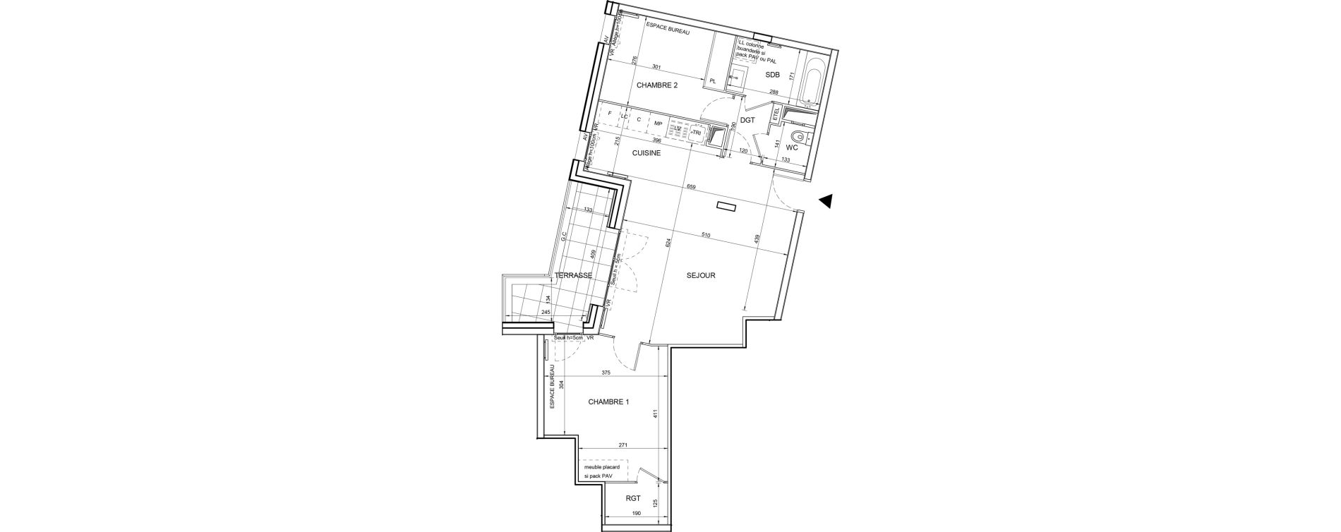 Appartement T3 de 70,05 m2 &agrave; Tours Giraudeau-tonnelle