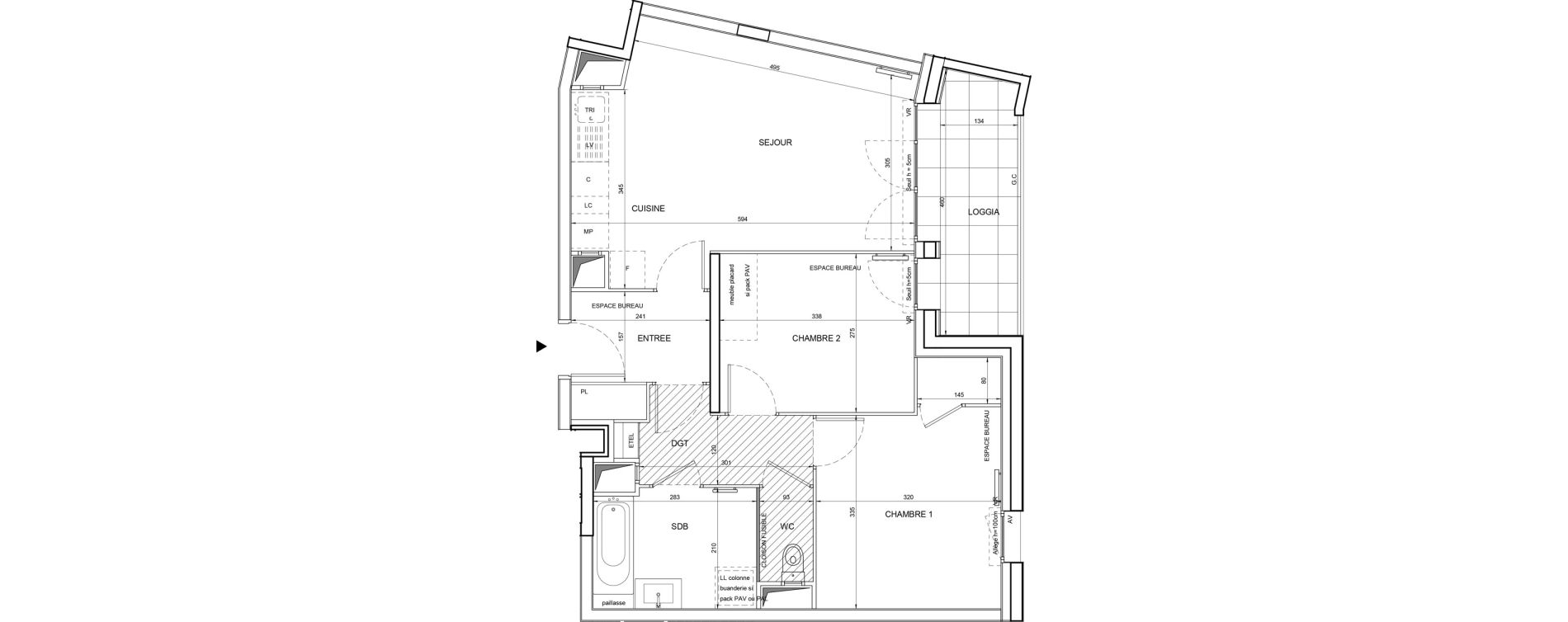 Appartement T3 de 59,18 m2 &agrave; Tours Giraudeau-tonnelle