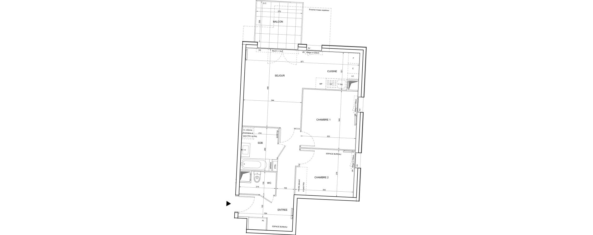 Appartement T3 de 61,36 m2 &agrave; Tours Giraudeau-tonnelle