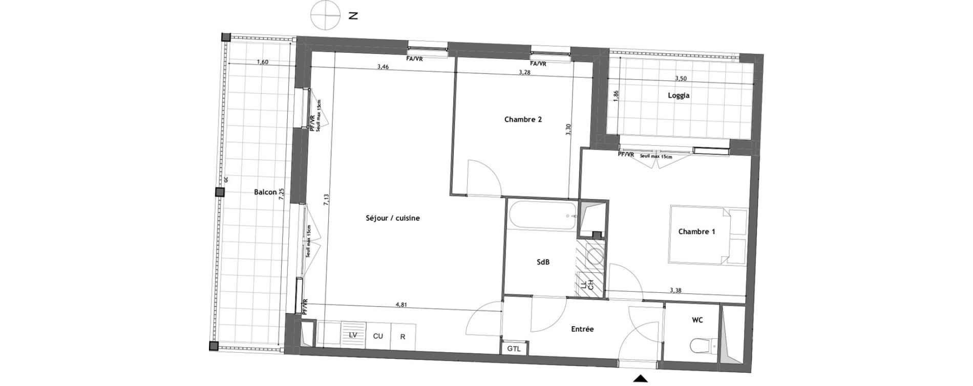 Appartement T3 de 64,40 m2 &agrave; Tours Saint-symphorien
