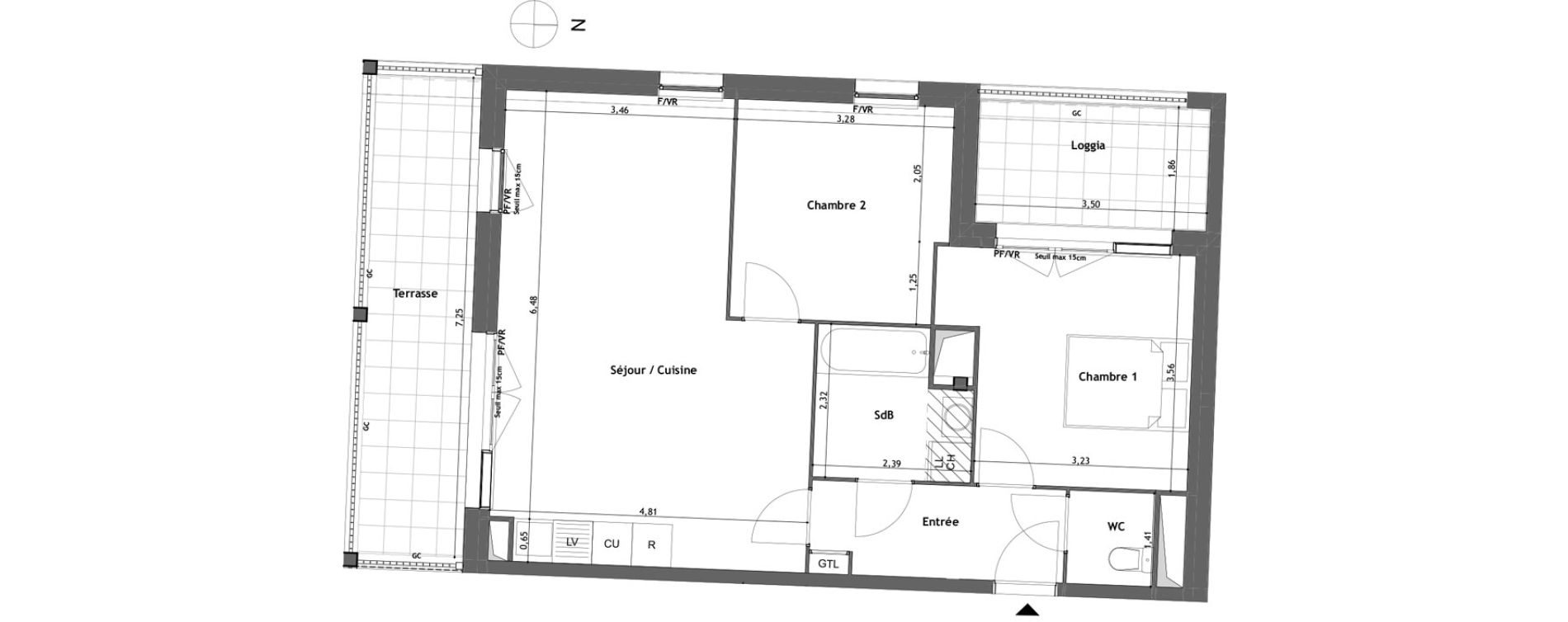 Appartement T3 de 63,90 m2 &agrave; Tours Saint-symphorien