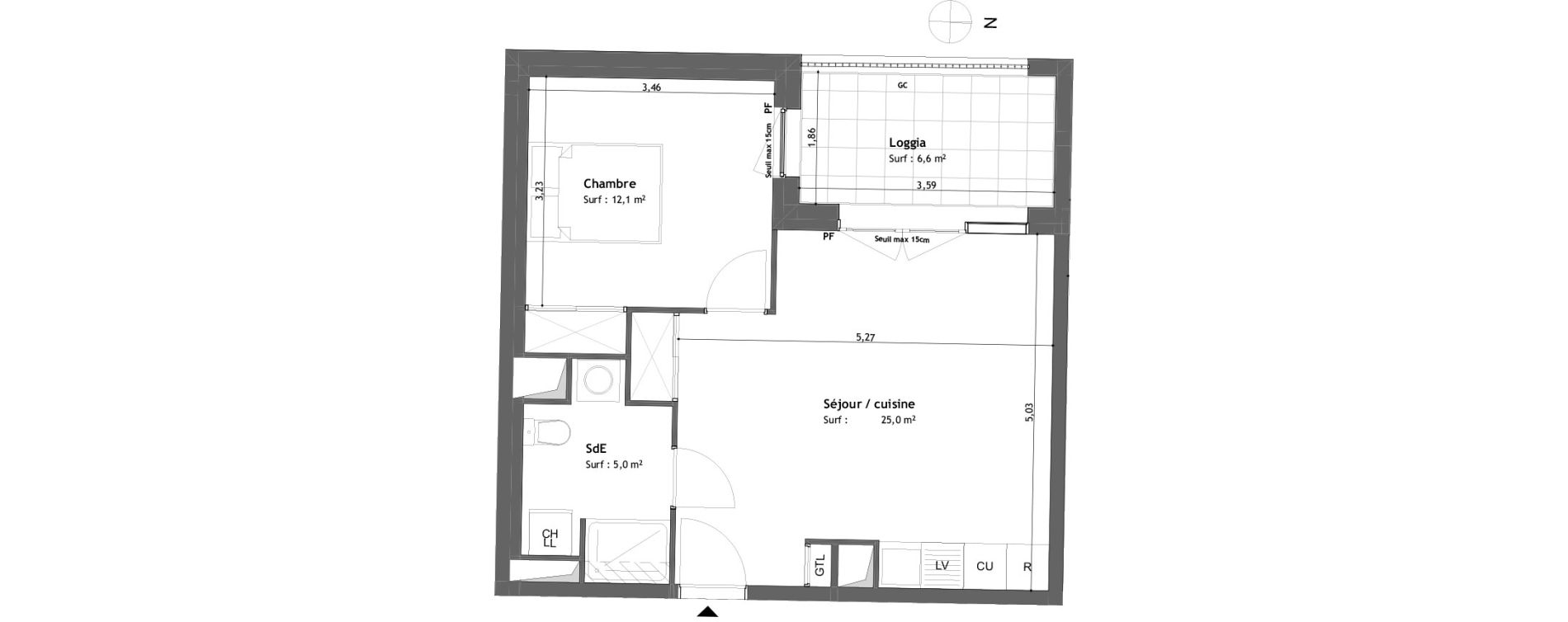 Appartement T2 de 42,10 m2 &agrave; Tours Saint-symphorien