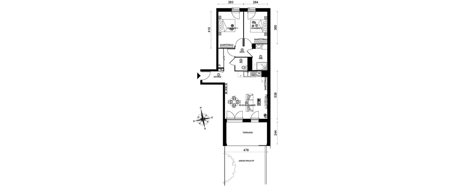 Appartement T3 de 63,24 m2 &agrave; Tours Saint-symphorien
