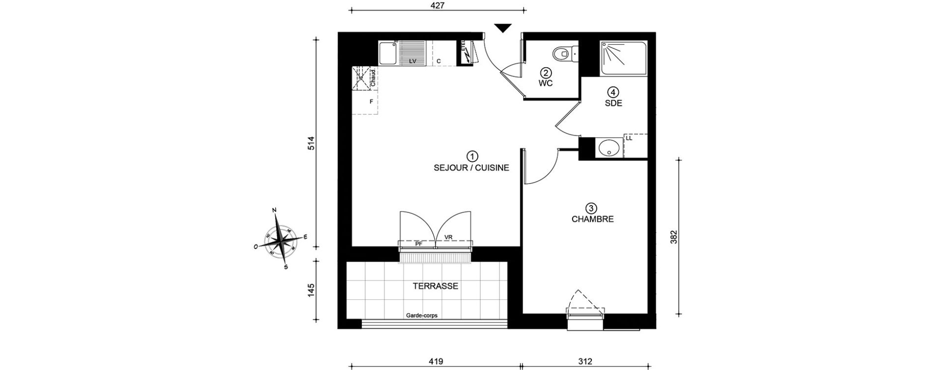 Appartement T2 de 41,18 m2 &agrave; Tours Saint-symphorien