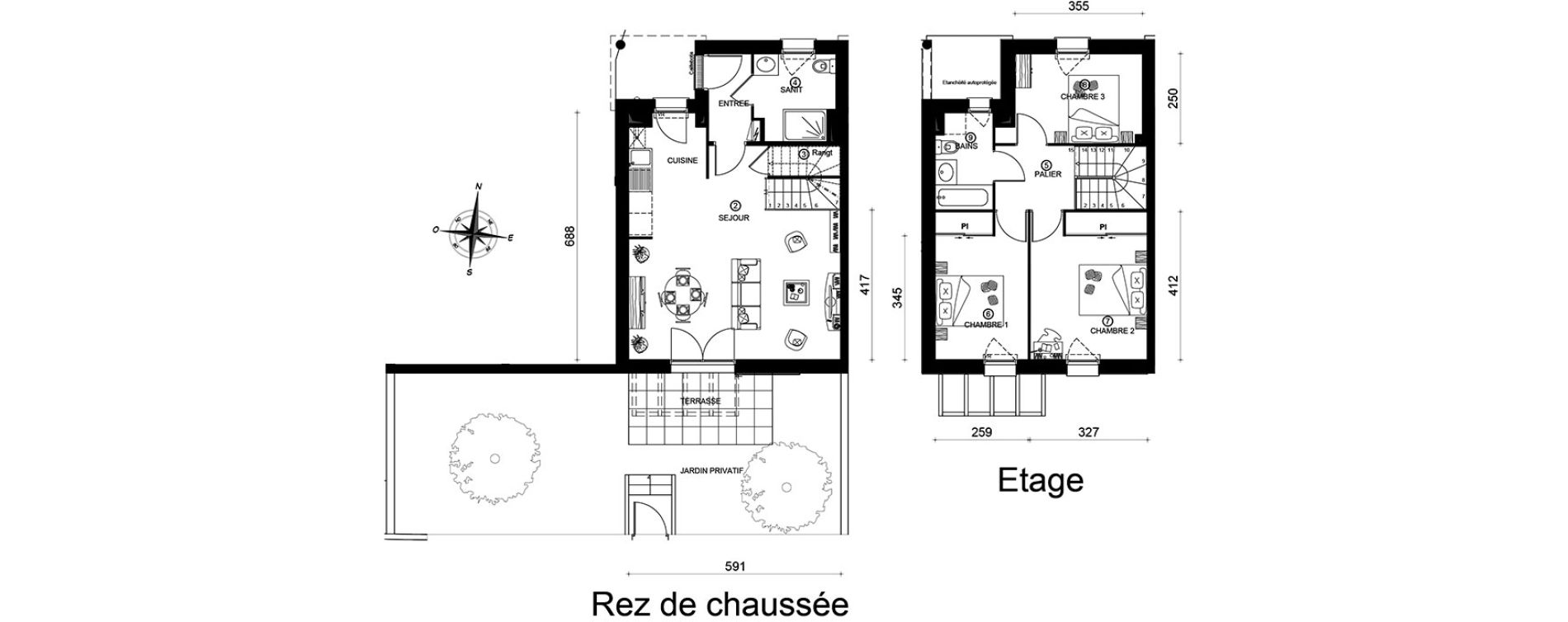 Maison T4 de 83,50 m2 &agrave; Tours Saint-symphorien