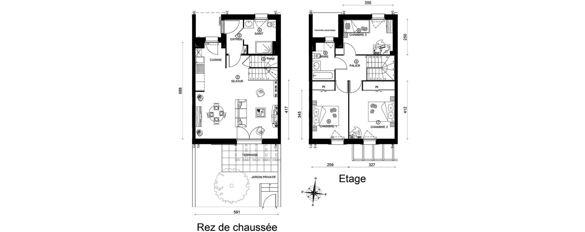 Maison T4 de 83,50 m2 &agrave; Tours Saint-symphorien