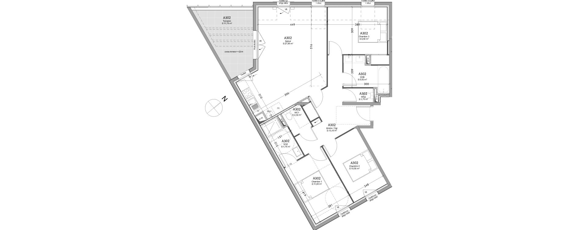 Appartement T4 de 87,10 m2 &agrave; Tours Saint-symphorien