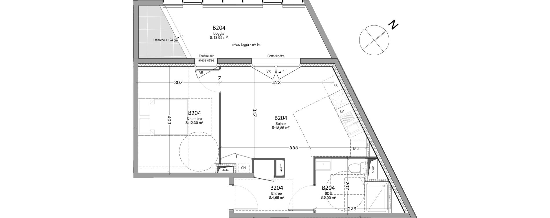 Appartement T2 de 40,80 m2 &agrave; Tours Saint-symphorien