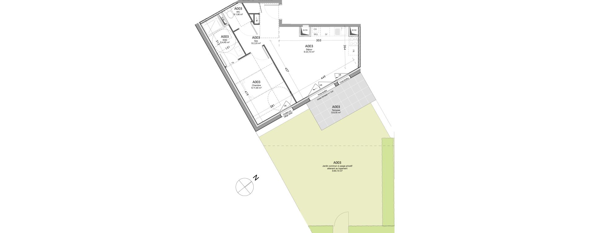 Appartement T2 de 43,45 m2 &agrave; Tours Saint-symphorien