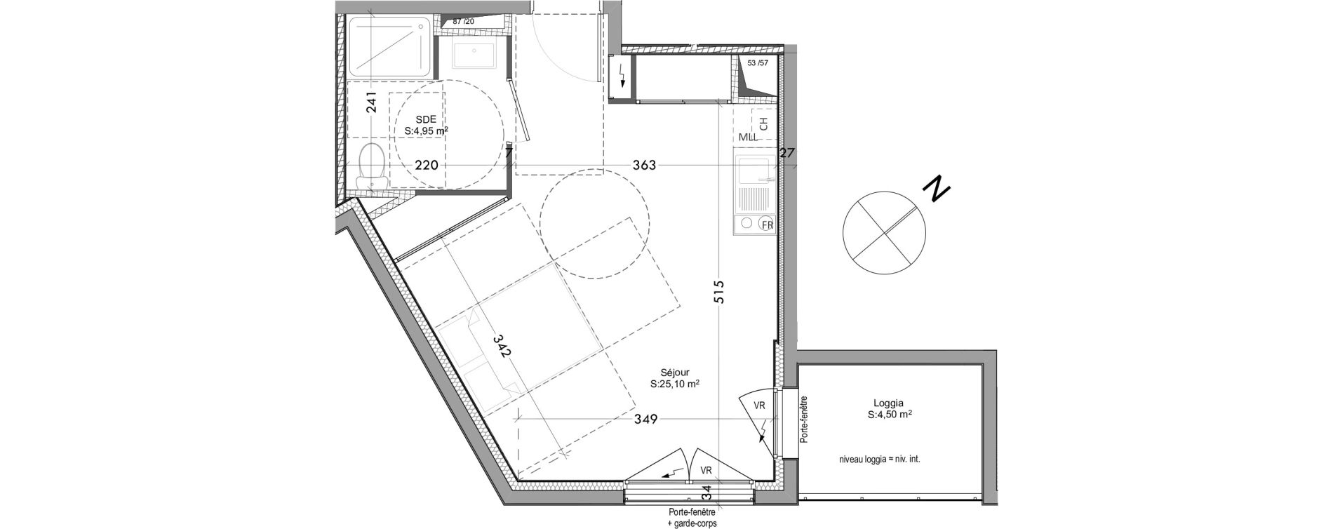 Appartement T1 de 30,05 m2 &agrave; Tours Saint-symphorien