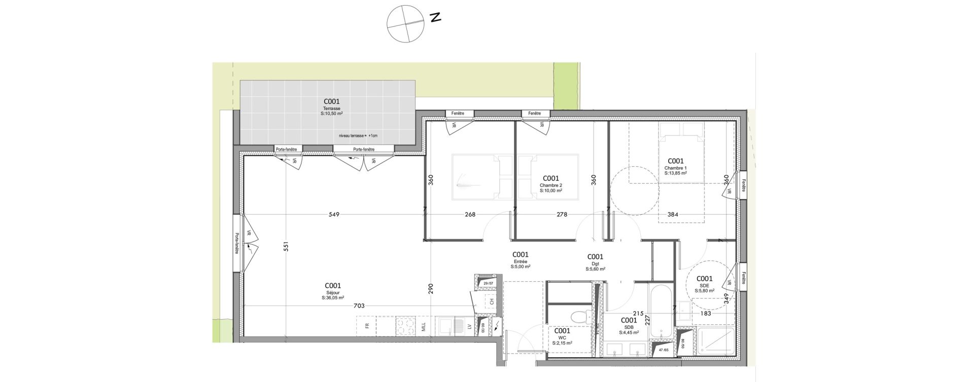 Appartement T4 de 92,55 m2 &agrave; Tours Saint-symphorien