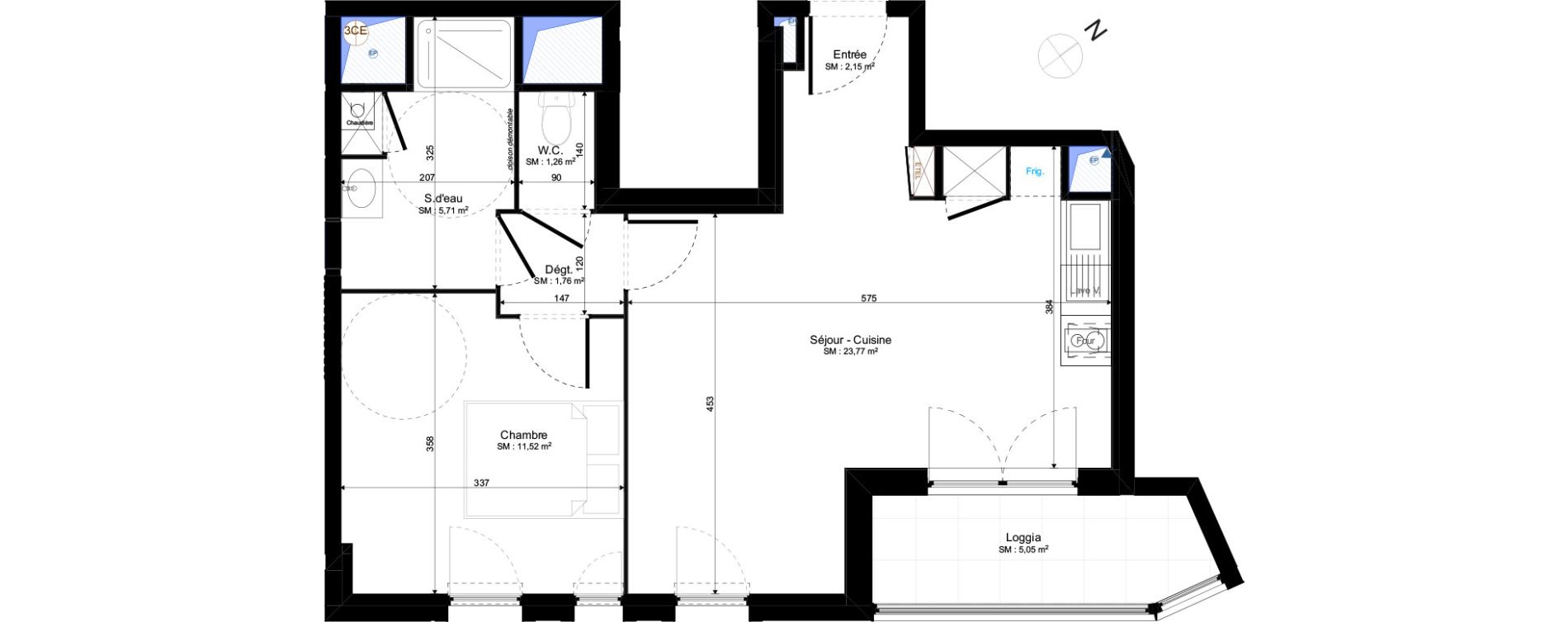 Appartement T2 de 46,17 m2 &agrave; Tours Saint-symphorien