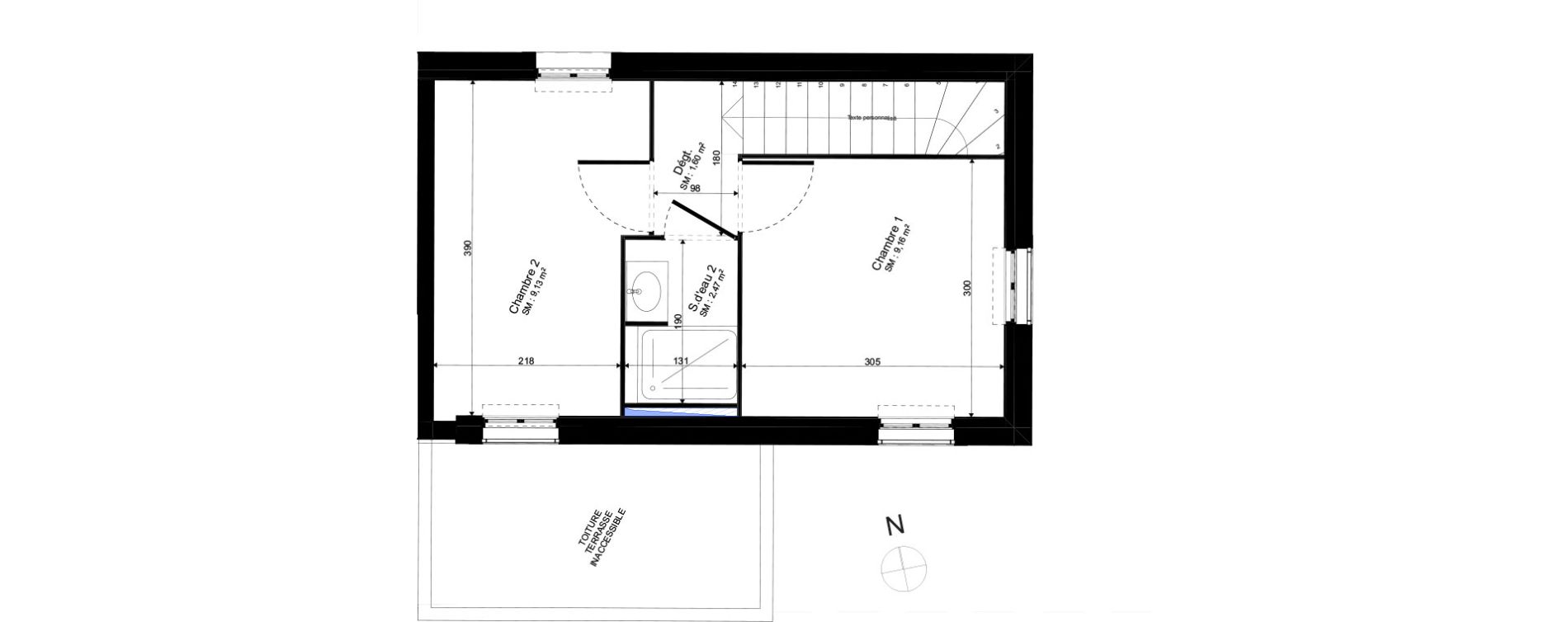 Duplex T3 de 52,58 m2 &agrave; Tours Saint-symphorien